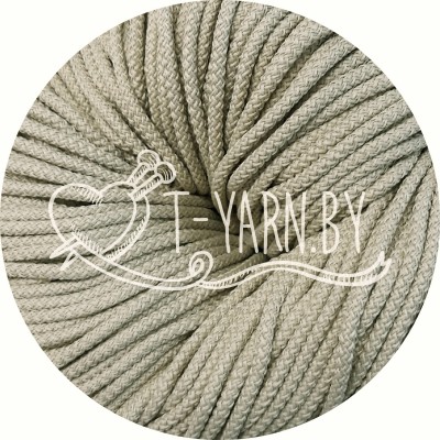 Полиэфирный шнур с сердечником, цвет Лён, 5мм, 200м, пасма